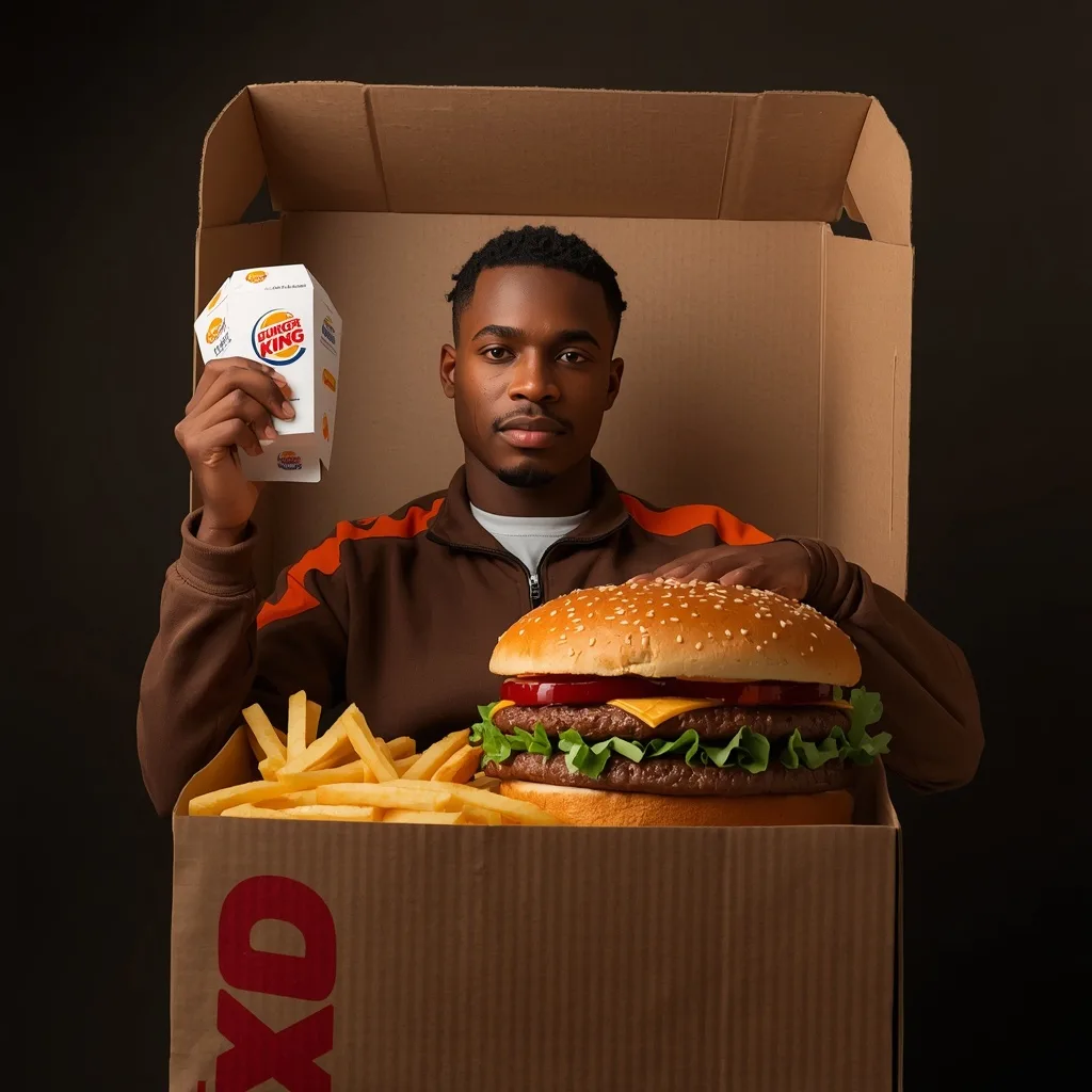 A Luxurious Burger King Feast with the Subject Inside – masterpiece hyper realistic ai prompts – AI generated example