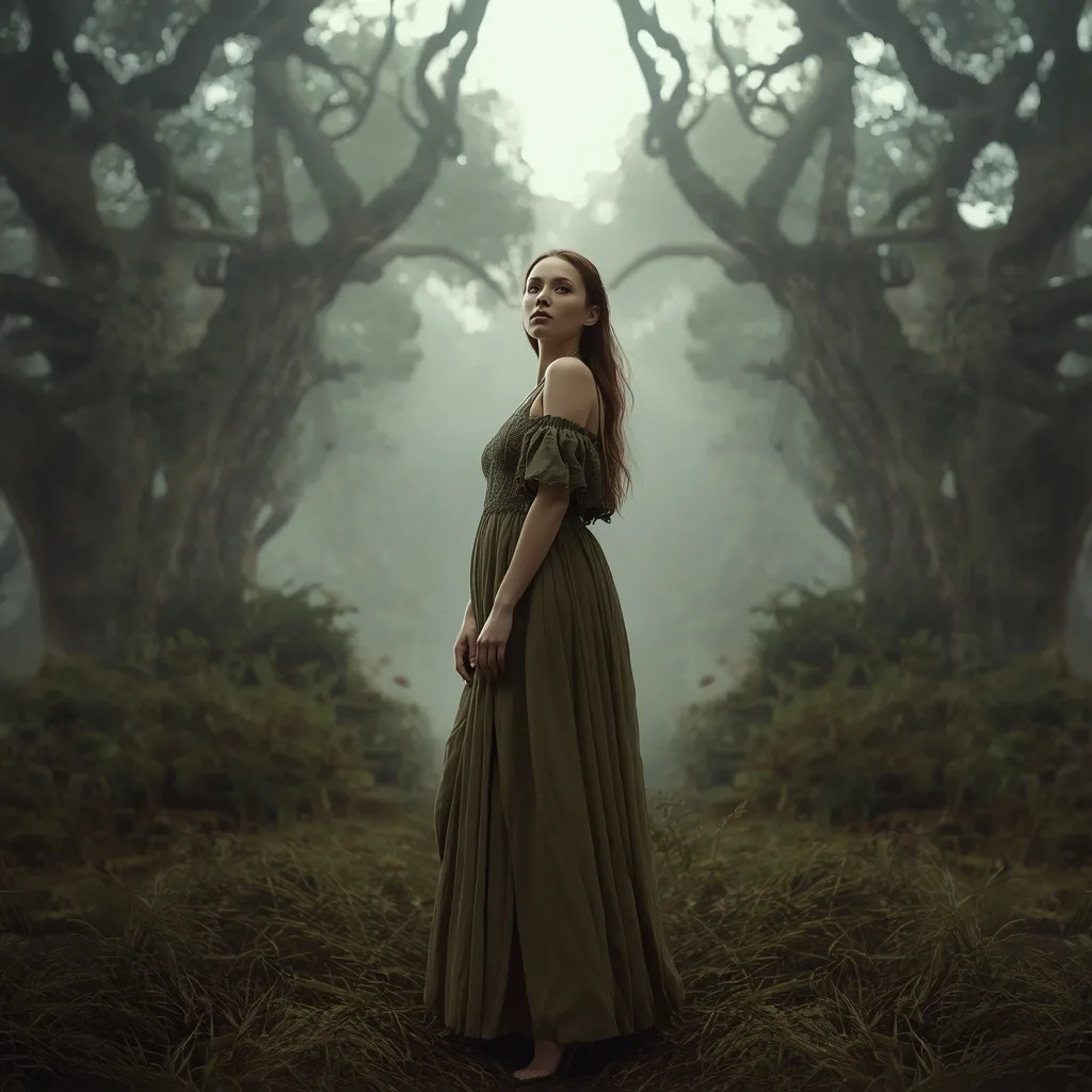 Beautiful Woman's Majestic Presence in a Cloud Forest
