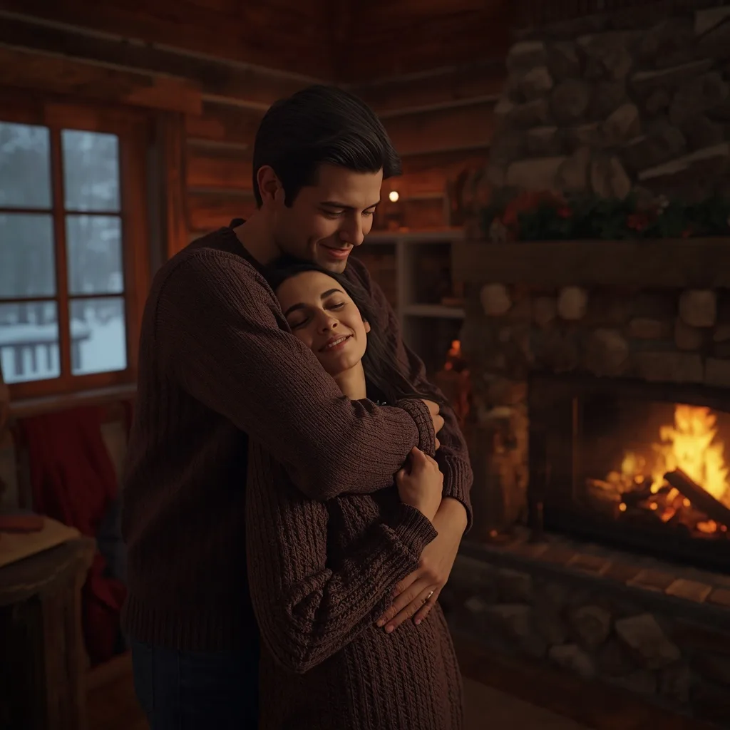 Warm Winter Cabin Embrace