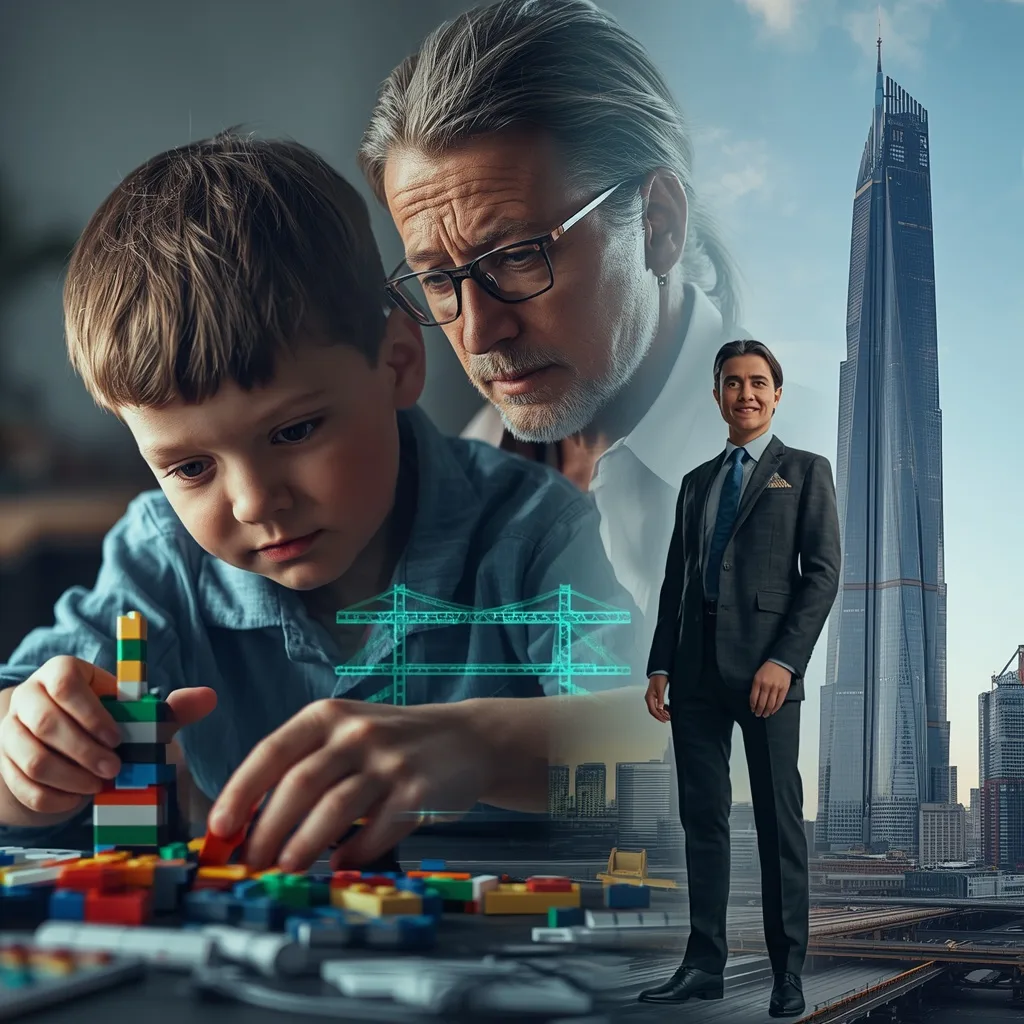 The Engineer's Creative Mind: From Childhood Builds to Global Infrastructure – masterpiece hyper realistic ai prompts – AI generated example