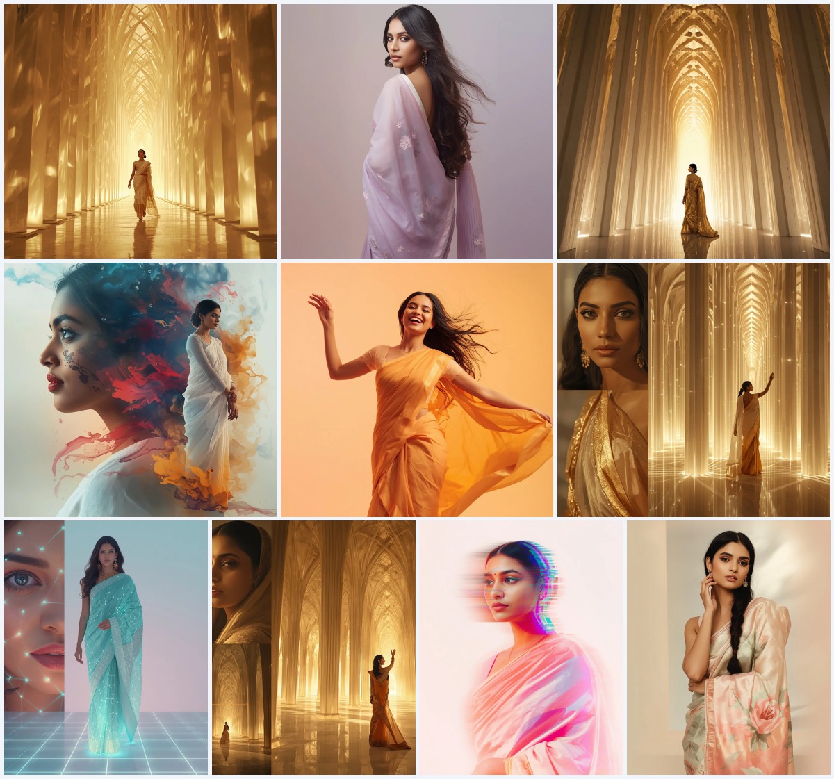 Best 10 Cute Prompts For Girls In Saree For Instagram for Sweet Posts | prompt for girl photo editing