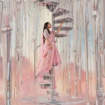 Festive Pastel Saree Liquid Platinum Invisible Staircase Collage Cinematic Aesthetic | chatgpt photo editing prompts trending instagram for girl