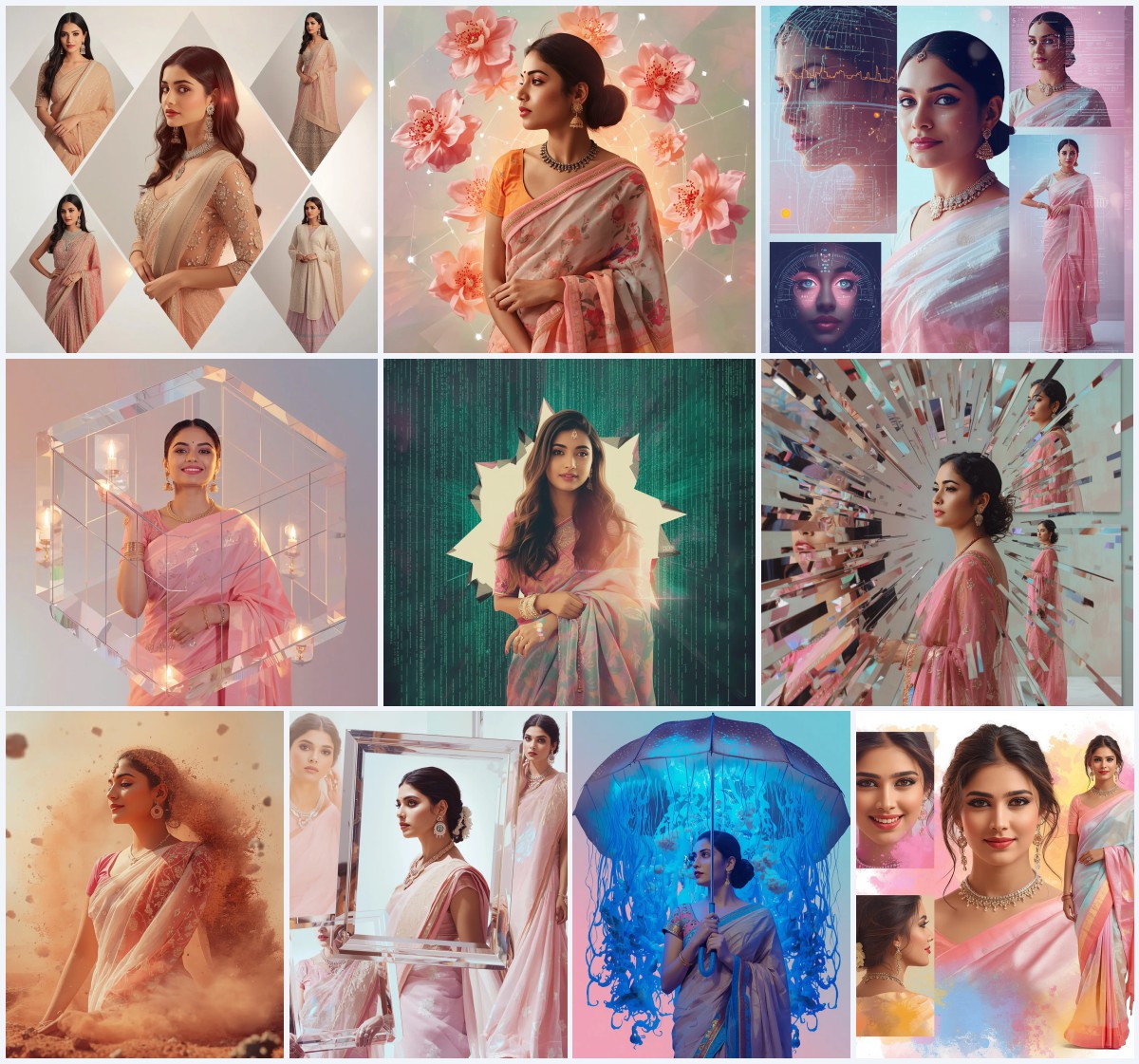 New 10 AI Photo Prompt For Girls College for High-Quality Shots | traditional saree ai prompt