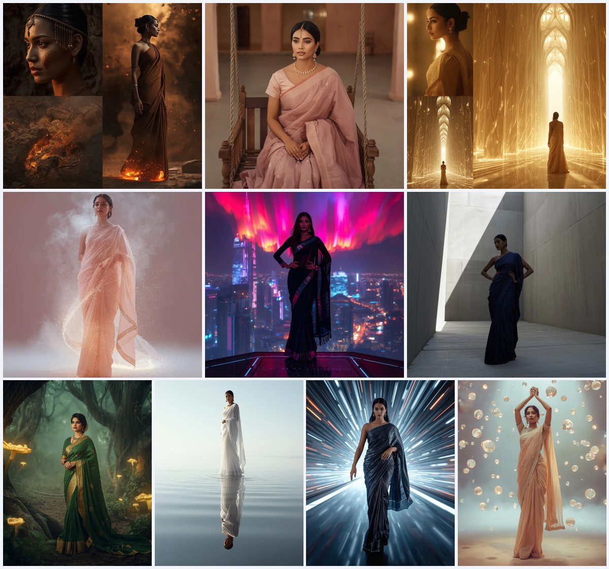 New 10 Cute Prompts For Girls In Saree Aesthetic for Artistic Charm | best ai prompts free