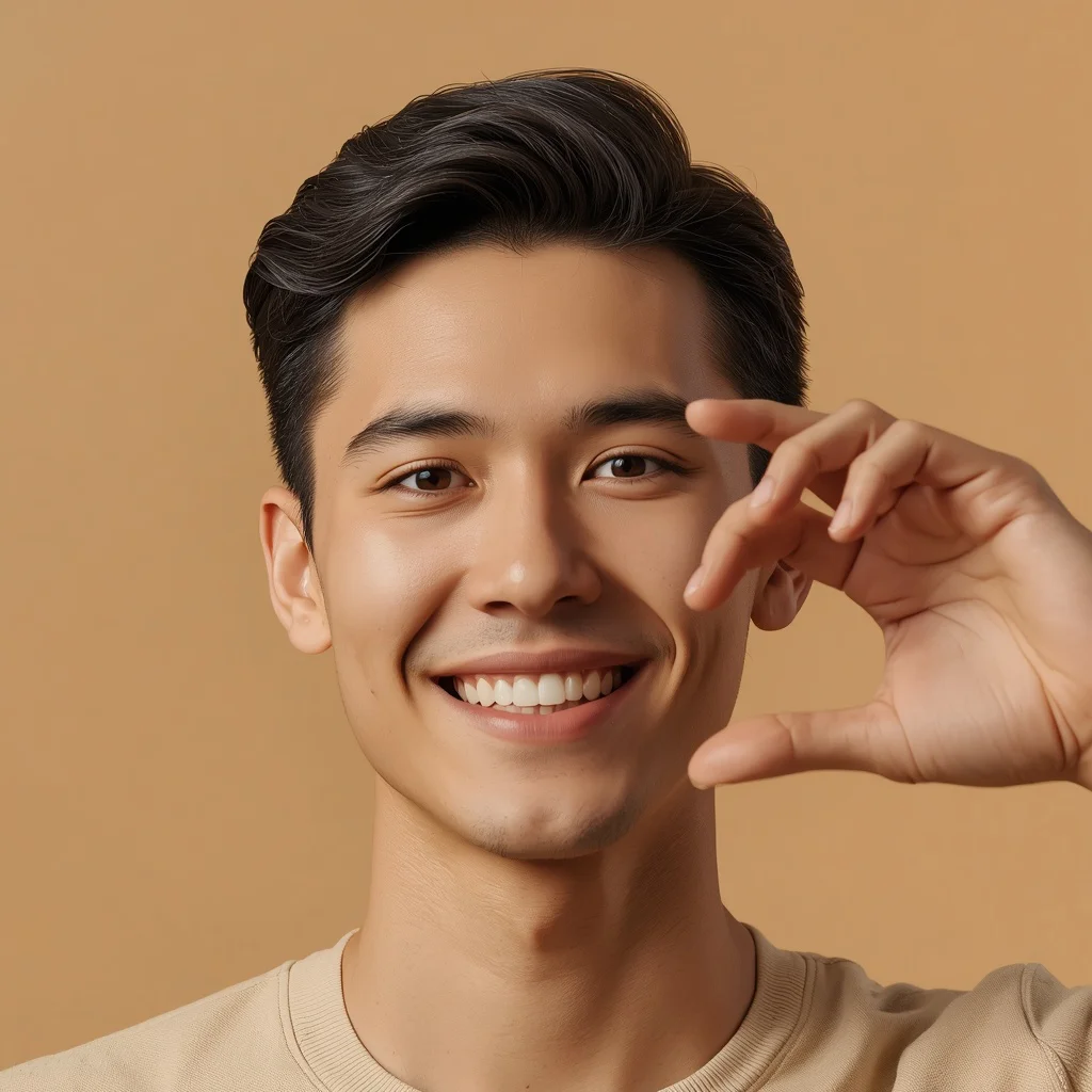 A Man Making Half a Heart Gesture for a Lockscreen | Prompt Paste Men — AI image prompt