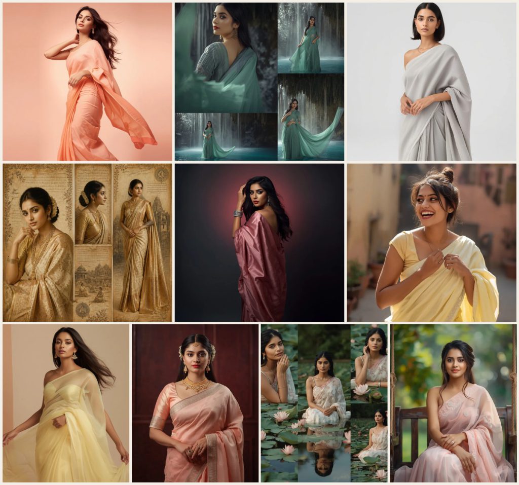 Best 10 Saree with Open Palla AI Prompts for Graceful Draping Styles