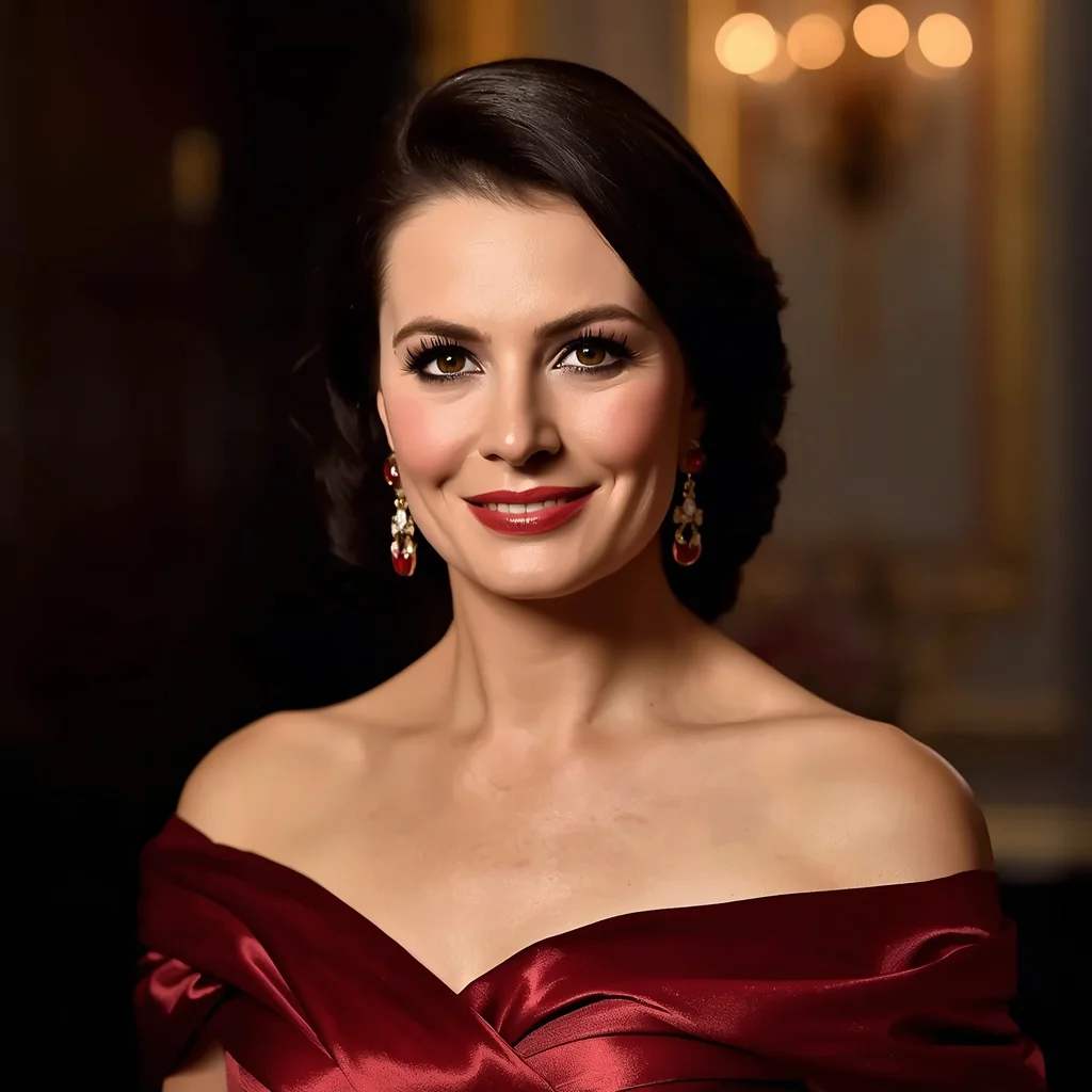 Hollywood Royalty's Elegant Smile in a Gown | Festival Girl Prompt — AI image prompt