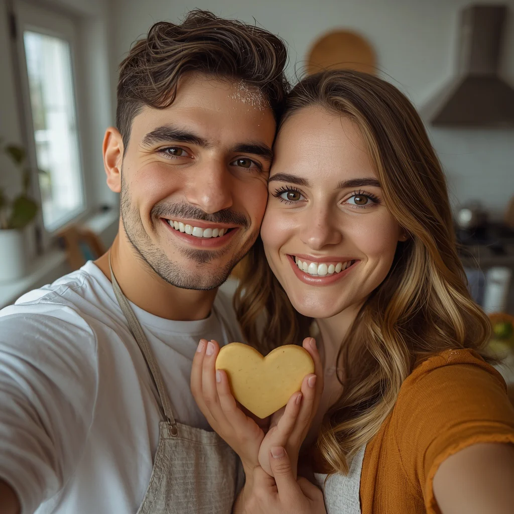 Intimate Kitchen Portrait with a Shared Culinary Moment | Reels Couple Prompt — AI image prompt