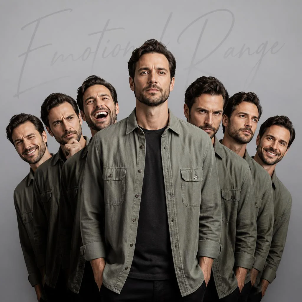 Man's Expressions: Serene, Playful, Intense | Luxury Men Prompt — AI image prompt