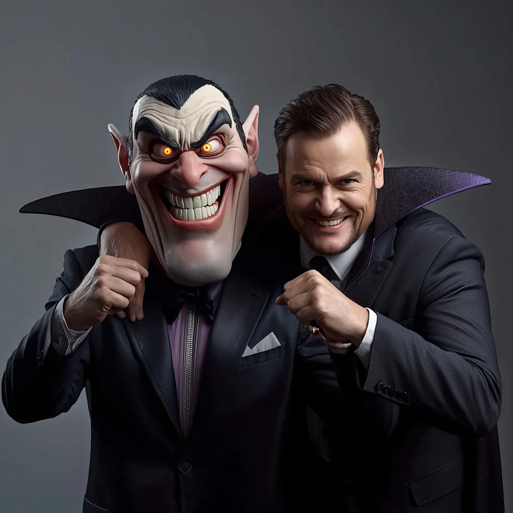 Real Man and Caricature as Supervillains | Boy Prompt — AI image prompt